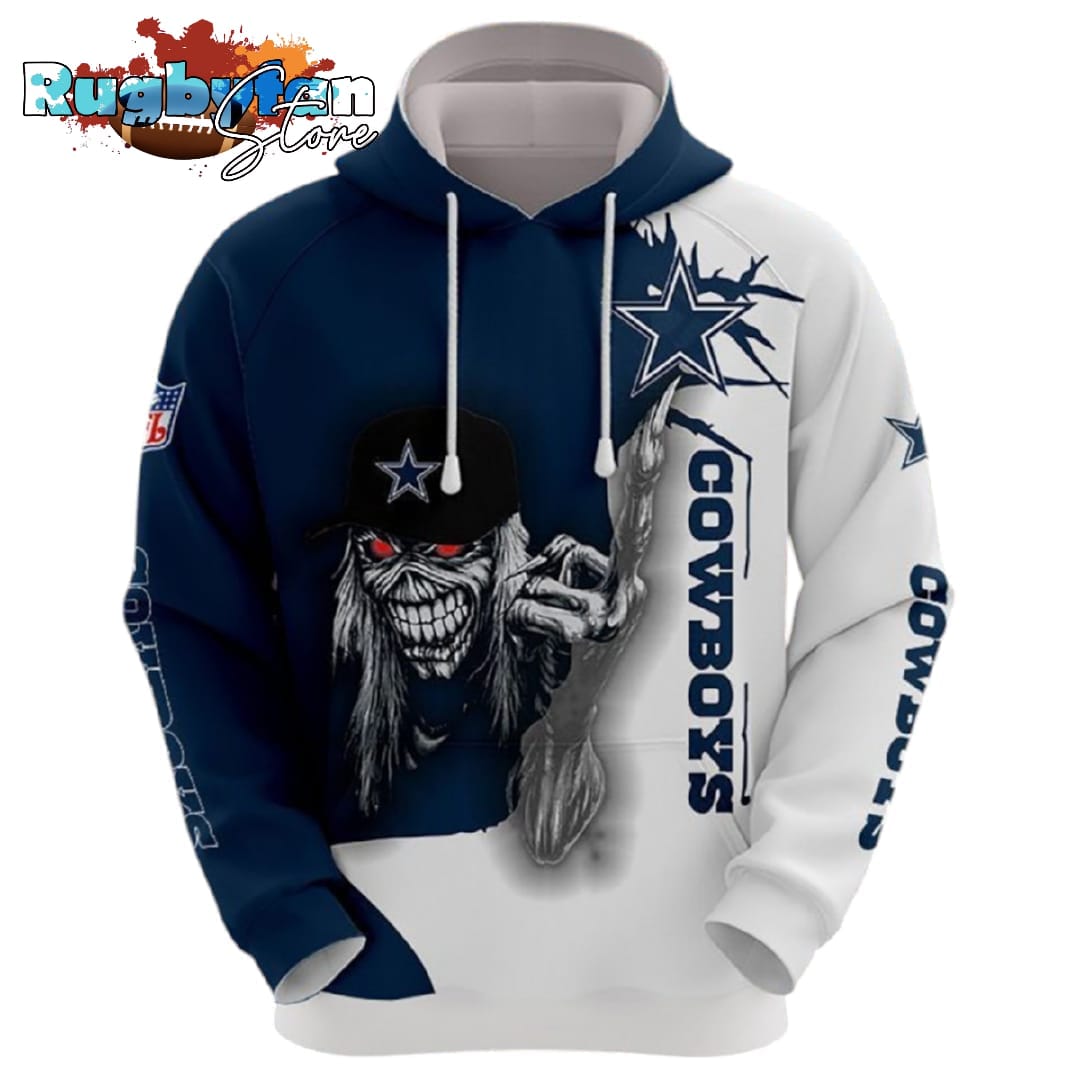 Dallas Cowboys Long Hair Skull Halloween Hoodie NFL Gifts Gebone