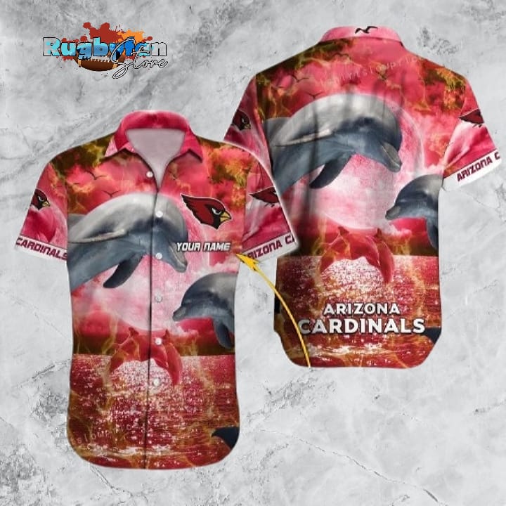 Arizona Cardinals Hawaiian Shirt NFL Football 3D Print Custom Name Hawaiian Shirt Man