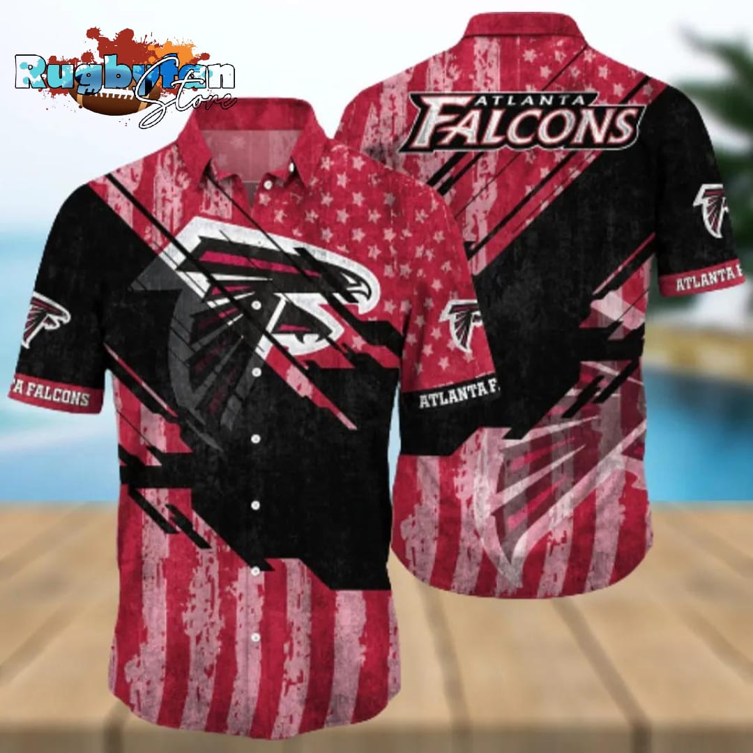 Atlanta Falcons NFL US Flag Summer Pattern Hawaiian Shirt Atlanta Falcons NFL US Flag Summer Pattern Hawaiian Shirt