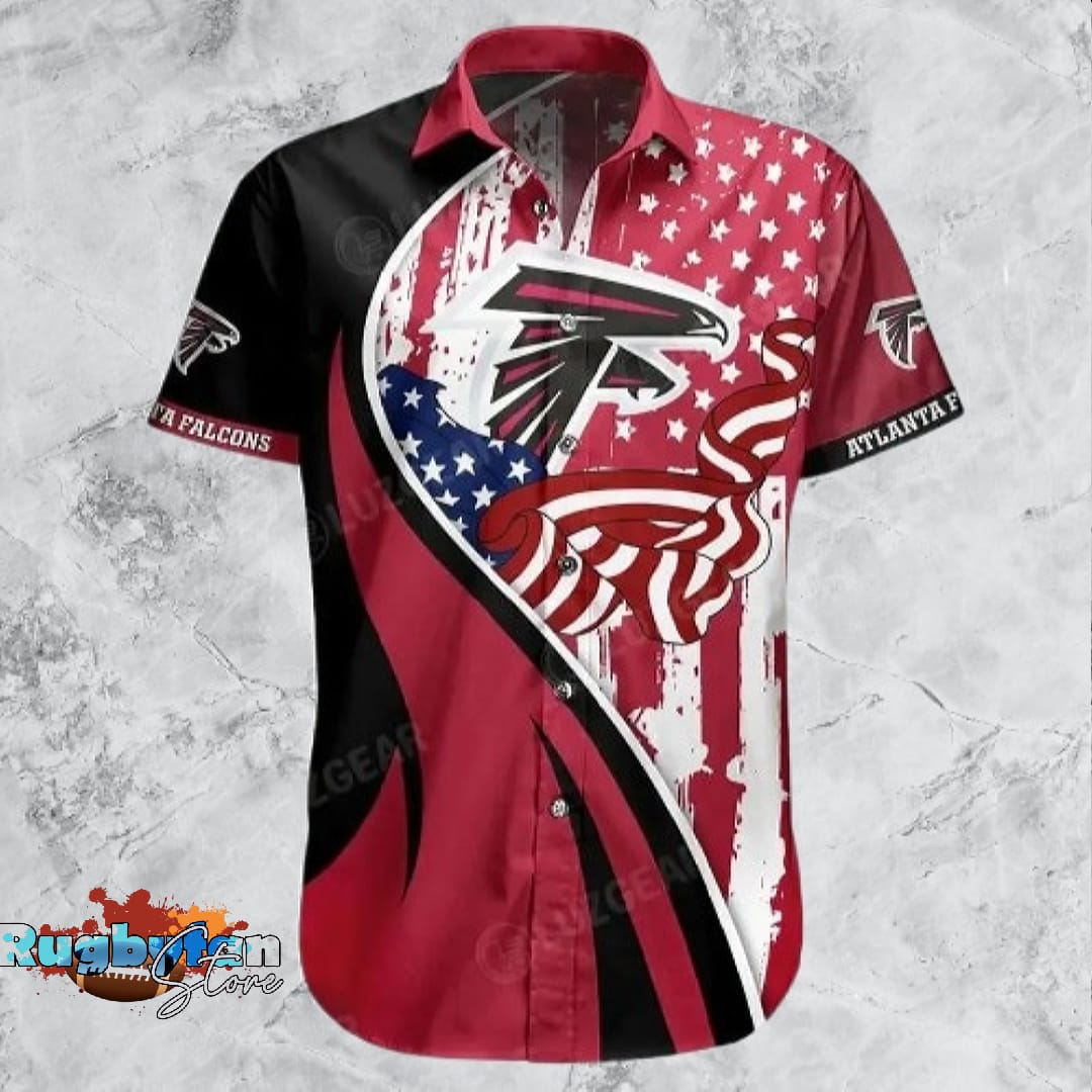 Atlanta Falcons NFL Hawaiian Shirt Vintage Us Flag Graphic Trends Summer