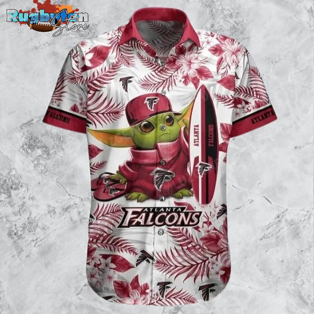 Atlanta Falcons NFL Baby Yoda Hawaiian Shirt Style Tropical Pattern Summer Trending Best Gift For Fan Atlanta Falcons NFL Baby Yoda Hawaiian Shirt Style Tropical Pattern Summer Trending Best Gift For Fan