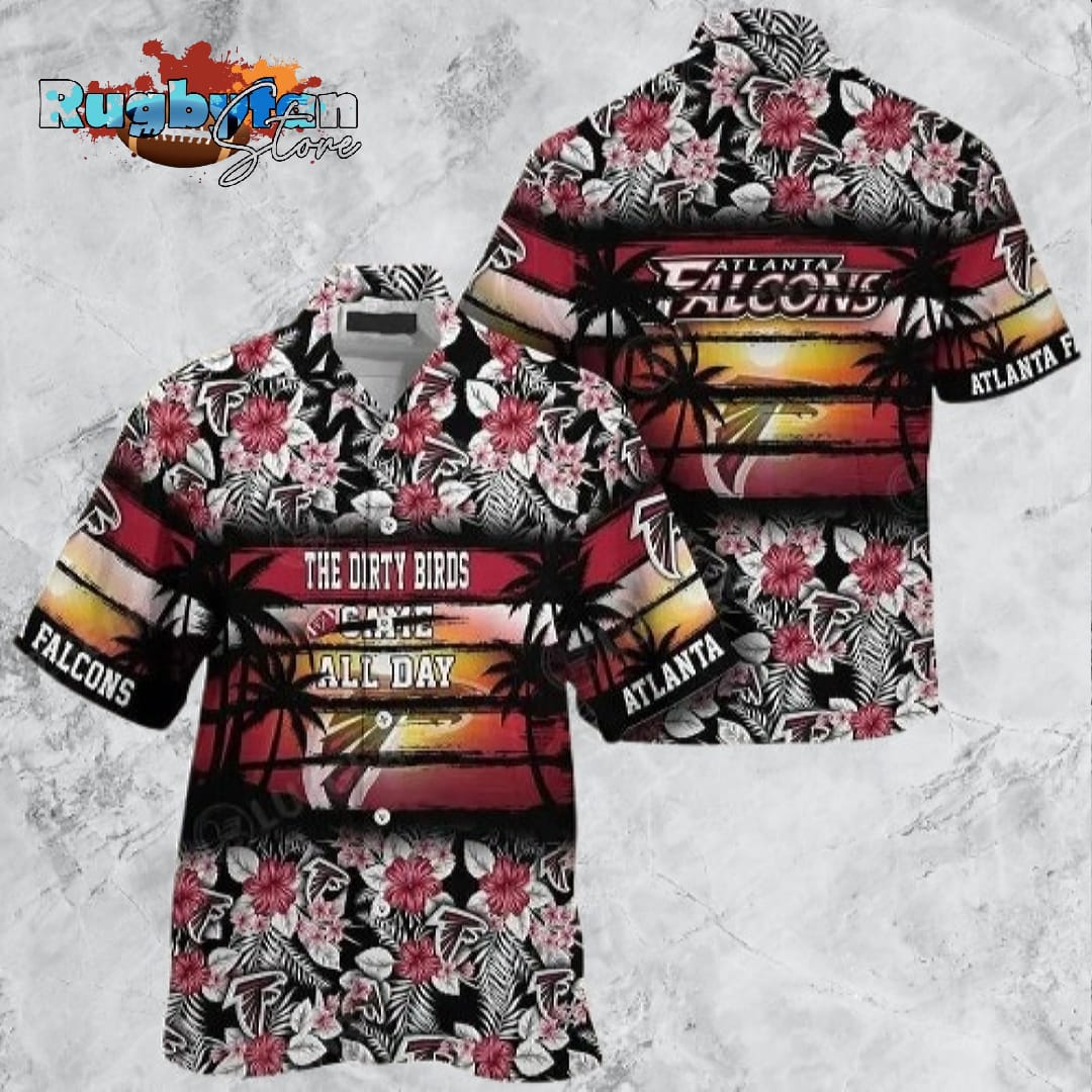 Atlanta Falcons NFL Summer Hawaiian Shirt Floral Pattern Graphic For Sports NFL Hawaiian Shirt