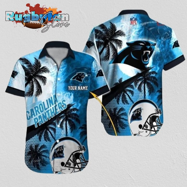 Carolina Panthers Hawaiian Shirt NF Football Custom Name Button Up Hawaiian Shirt Carolina Panthers Hawaiian Shirt NF Football Custom Name Button Up Hawaiian Shirt