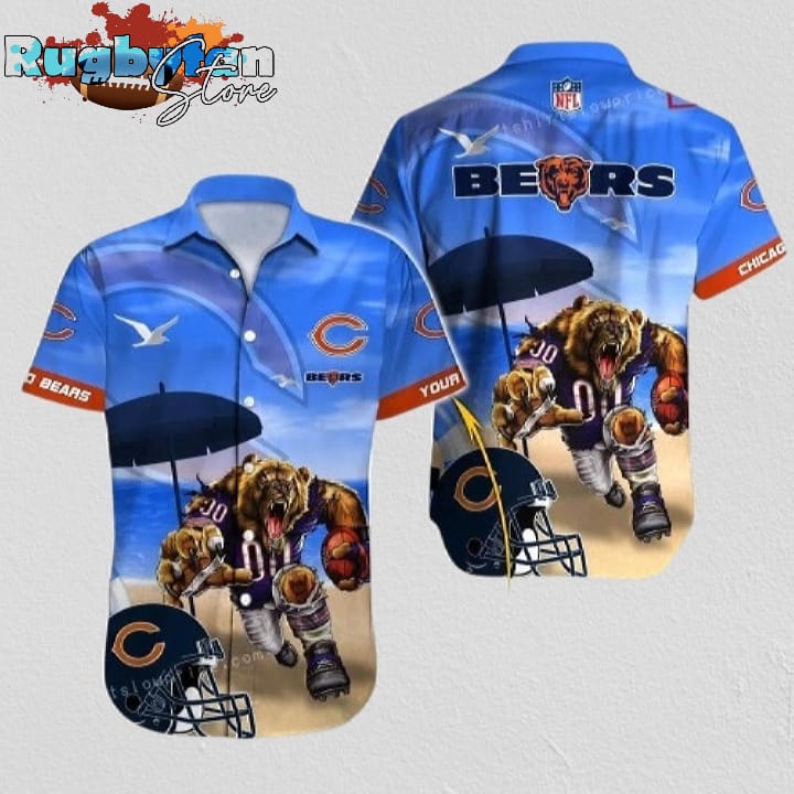Chicago Bears Hawaiian Shirt NFL Football Print Personalized Hawaiian Shirt Outfit