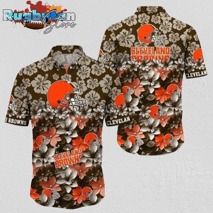 Cleveland Browns Blossom Wave Fever Aloha Shirt Cleveland Browns Blossom Wave Fever Aloha Shirt