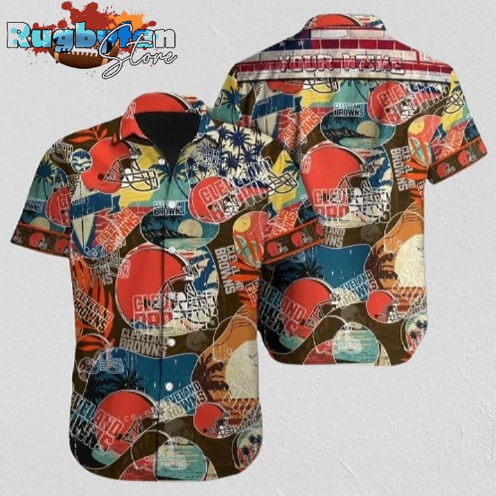 Cleveland Browns NFL Football Button Up Hawaiian Shirt For Mens Womens Cleveland Browns NFL Football Button Up Hawaiian Shirt For Mens Womens