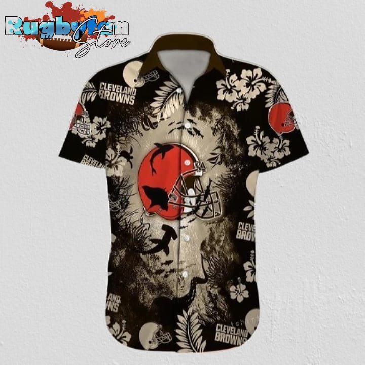 Custom Name Cleveland Browns NFL Football Aloha Hawaiian Shirt Custom Name Cleveland Browns NFL Football Aloha Hawaiian Shirt
