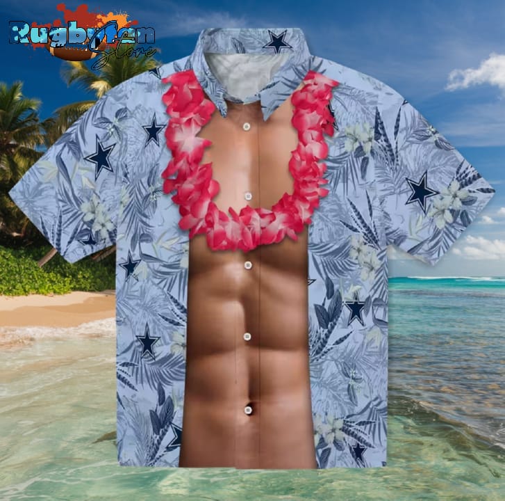 Dallas Cowboys Chest Illusion Blue Hawaiian Shirt Dallas Cowboys Chest Illusion Blue Hawaiian Shirt