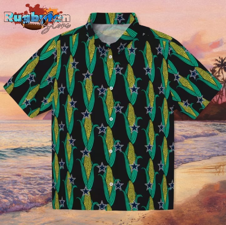 Dallas Cowboys Corn Motifs Black Green Hawaiian Shirt