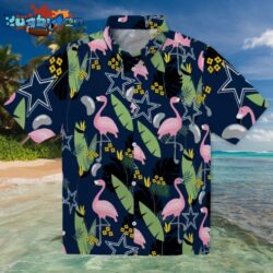 Dallas Cowboys Flamingo Leaves Blue Hawaiian Shirt