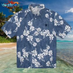 Dallas Cowboys Hibiscus Clusters Blue Hawaiian Shirt