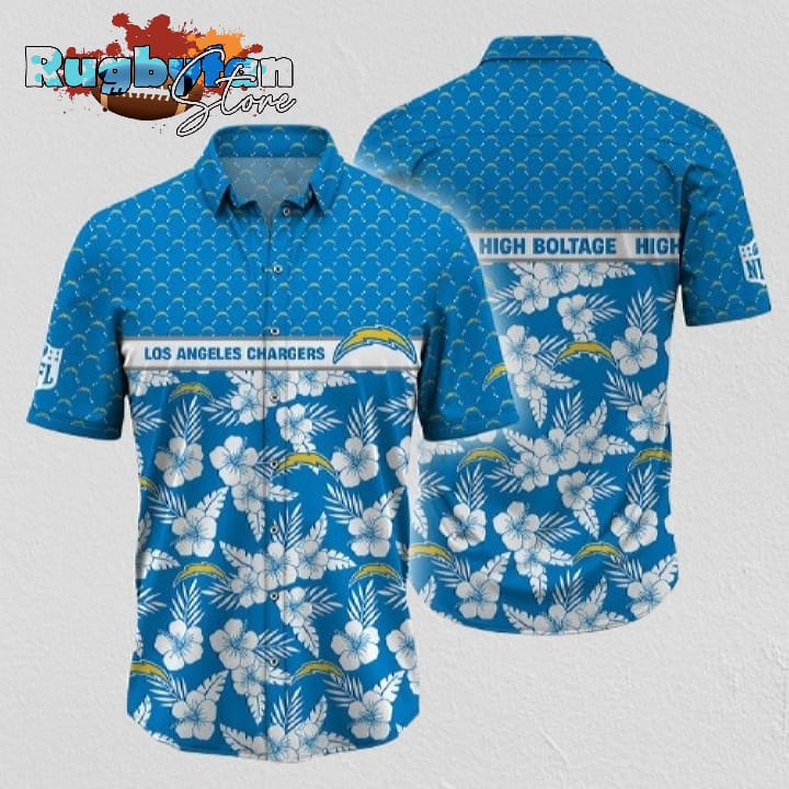 Los Angeles Chargers NFL Palm Leaves Hawaiian Shirt