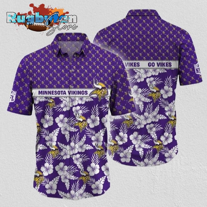 Minnesota Vikings NFL Palm Leaves Hawaiian Shirt