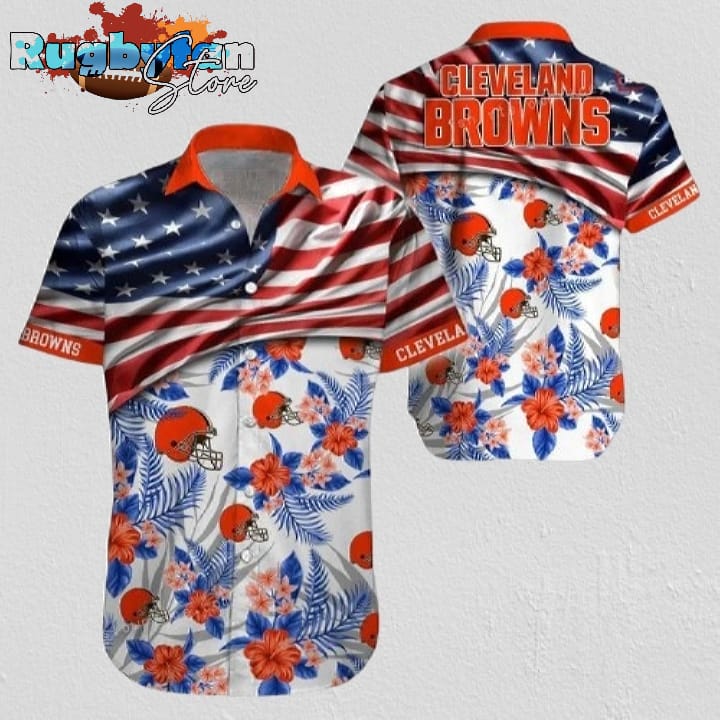 NFL Cleveland Browns Hawaiian Shirt Flag Us Style NFL Cleveland Browns Hawaiian Shirt Flag Us Style