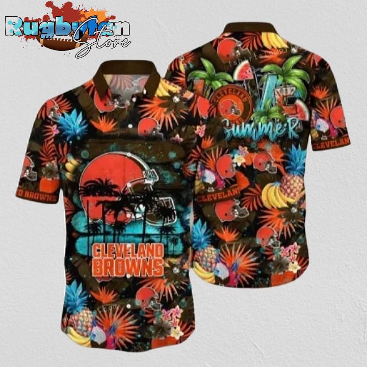 NFL Cleveland Browns Hawaiian Shirt Tropical Fruit NFL Cleveland Browns Hawaiian Shirt Tropical Fruit