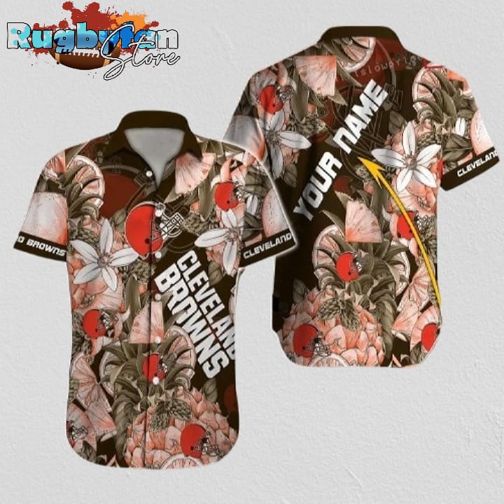 Personalized Cleveland Browns Hawaiian Shirt NFL Football Cheap Button Up Hawaiian Shirt Personalized Cleveland Browns Hawaiian Shirt NFL Football Cheap Button Up Hawaiian Shirt