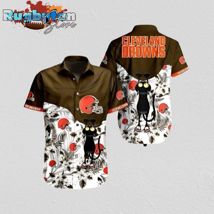 Cleveland Browns Cat Craze Hawaiian Shirt Cleveland Browns Aloha Shirt