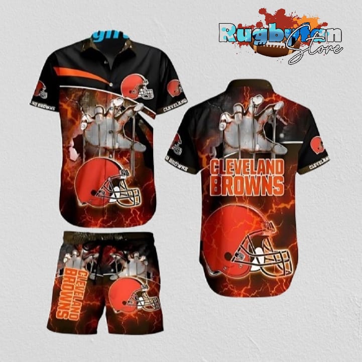 Cleveland Browns Electric Grip Hawaiian Shirt Cleveland Browns Aloha Shirt
