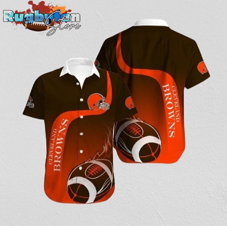 Cleveland Browns Fiery Field Hawaiian Shirt Cleveland Browns Aloha Shirt