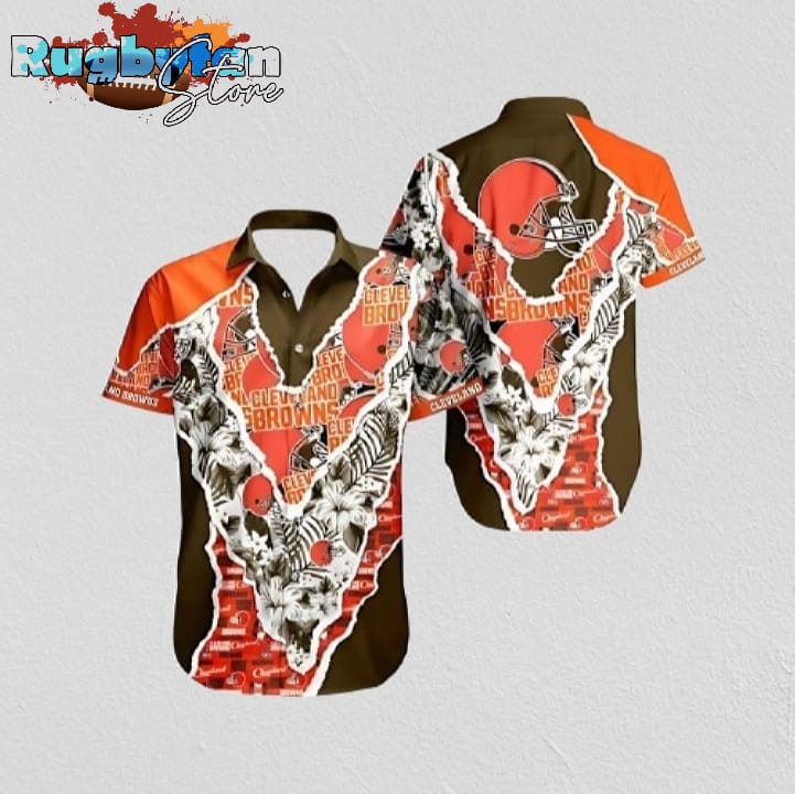 Cleveland Browns Gridiron Aloha Hawaiian Shirt Cleveland Browns Aloha Shirt