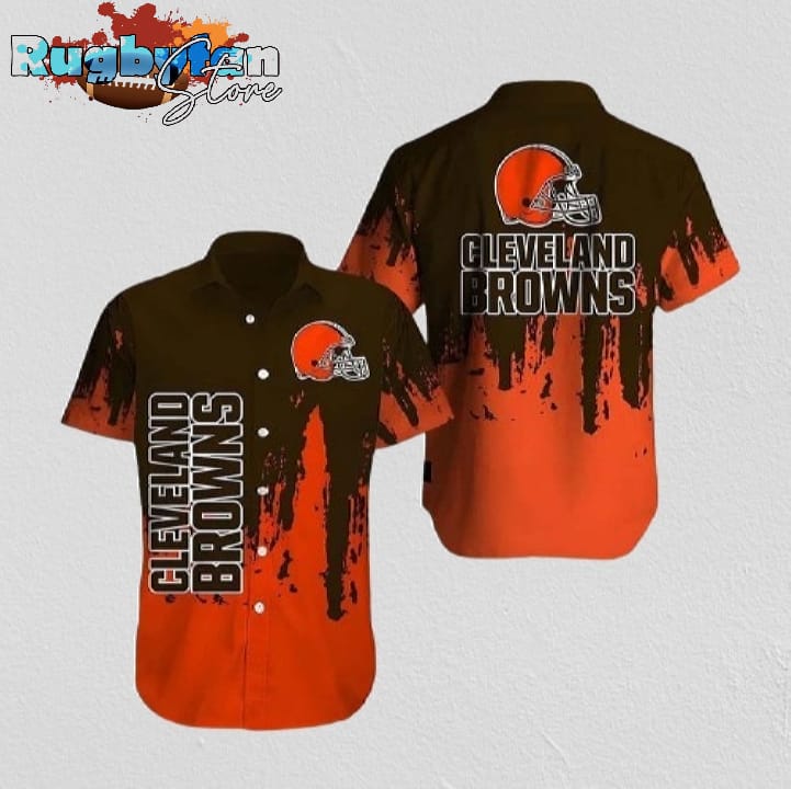 Cleveland Browns Grunge Wave Hawaiian Shirt Cleveland Browns Aloha Shirt