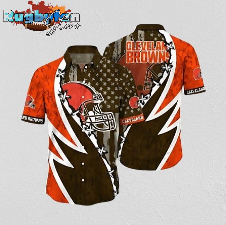Cleveland Browns Star Spangled Hawaiian Shirt Cleveland Browns Star Spangled Hawaiian Shirt