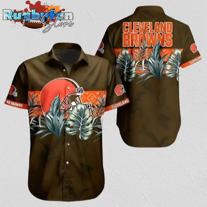 Cleveland Browns Tropical Jungle Print Aloha Shirt Cleveland Browns Tropical Jungle Print Aloha Shirt