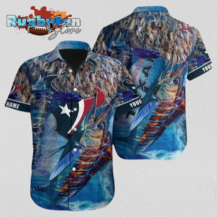 Custom Name Houston Texans NFL Football Hawaiian Shirt Custom Name Houston Texans NFL Football Hawaiian Shirt