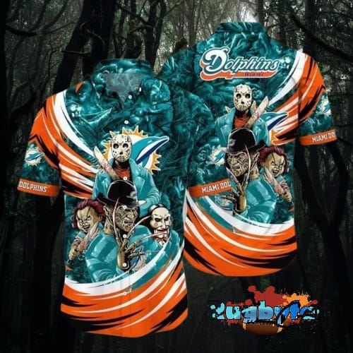 Halloween Movie Character NFL Miami Dolphins Hawaiian Shirt