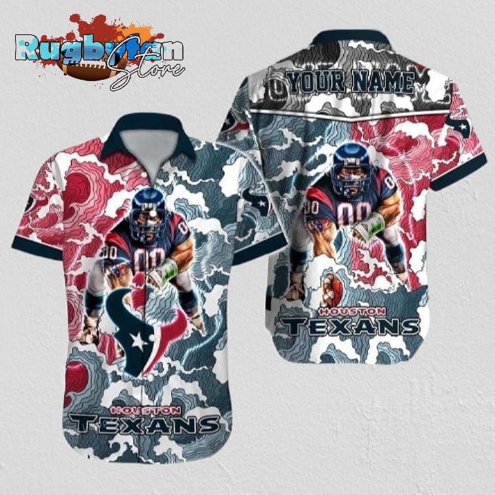 Houston Texans NFL Football 3D Print Custom Name Cheap Hawaiian Shirt Houston Texans NFL Football 3D Print Custom Name Cheap Hawaiian Shirt