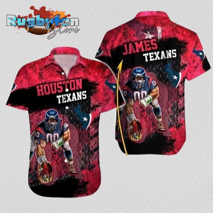 Houston Texans NFL Football Custom Name Hawaiian Shirt Houston Texans NFL Football Custom Name Hawaiian Shirt