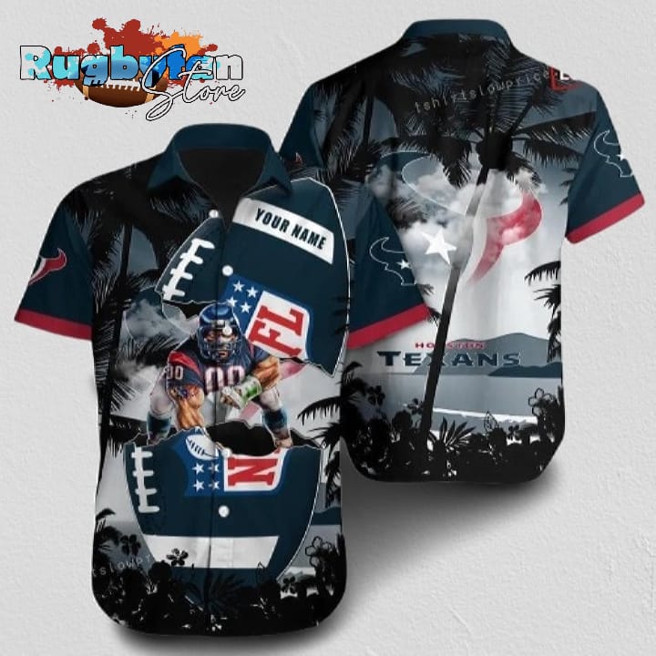 Houston Texans Hawaiian Shirt NFL Football Custom Name Hawaiian Shirt Houston Texans Hawaiian Shirt NFL Football Custom Name Hawaiian Shirt