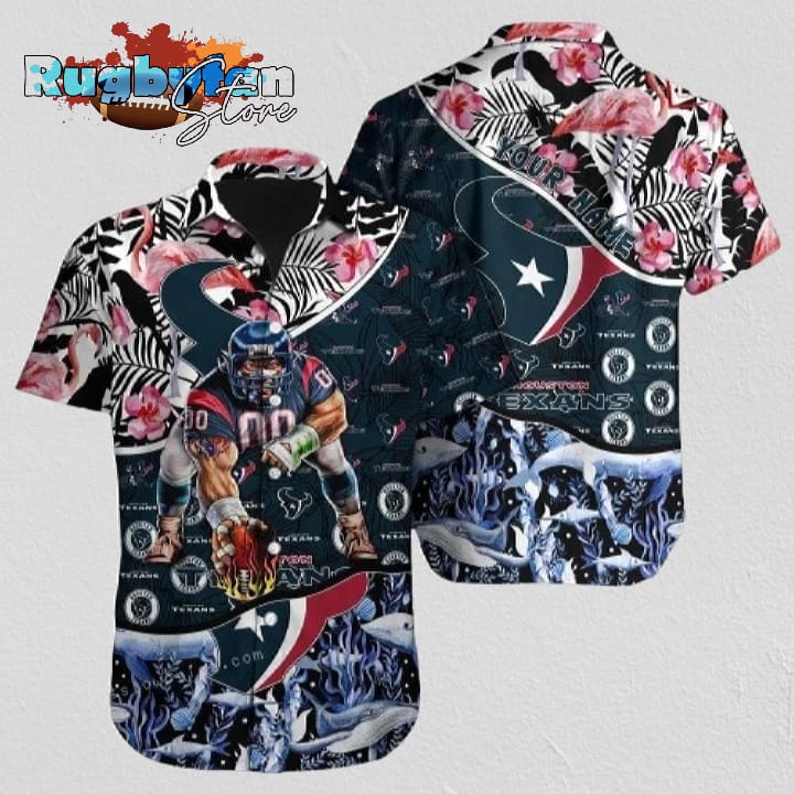 Houston Texans Hawaiian Shirt NFL Football Print Personalized Aloha Hawaiian Shirt