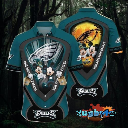 Mickey Halloween Night Philadelphia Eagles Nfl Hawaiian Shirt