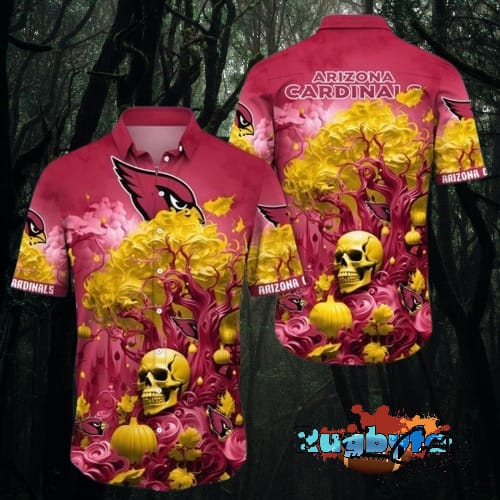 NFL Arizona Cardinals Halloween Skull Pumpkin Hawaiian Shirt
