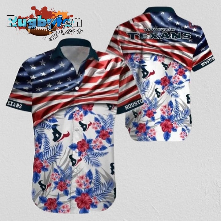 NFL Houston Texans Hawaiian Shirt Flag Us Style Gift For Fans Football Lover