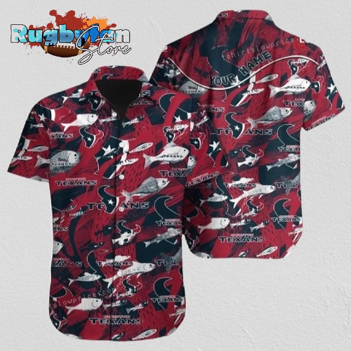 Personalized Houston Texans Hawaiian Shirt NFL Football Aloha Hawaiian Shirt For Mens Womens