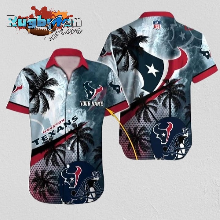 Personalized Houston Texans Hawaiian Shirt NFL Football Button Up Hawaiian Shirt