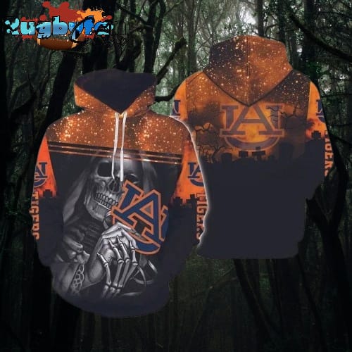 Auburn Tigers Skull Death Halloween 3D Hoodie Auburn Tigers Fan Gifts