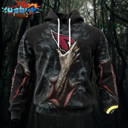 NFL Arizona Cardinals Hoodie Special Horror Skull Art Design Halloween 3D Hoodie Unisex Hoodie