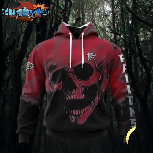 NFL Atlanta Falcons 3D Hoodie Printed Halloween Skull Custom Name And Number Show Team Pride