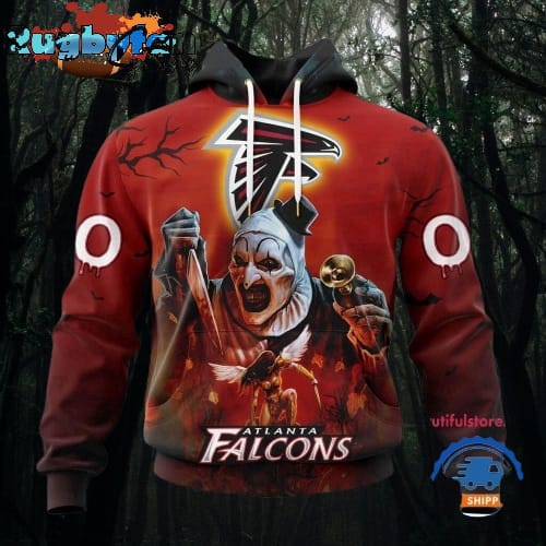 NFL Atlanta Falcons Horror Terrifier Ghoulish Valak Halloween Football Hoodie