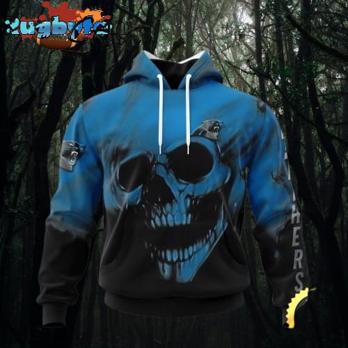 NFL Carolina Panthers 3D Hoodie Printed Halloween Skull Custom Name And Number Show Team Pride nfl carolina panthers 3d hoodie printed halloween skull custom name and number show team pride yhs74