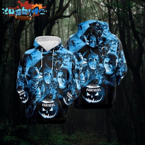 NFL Carolina Panthers All Over Print 3D Hoodie Halloween Horror Night Gift For Football Fans
