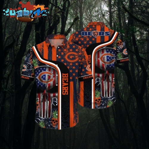 NFL Chicago Bears Hawaiian Shirts Skull Halloween Show Off Your Team Spirit In Tropical Fashion
