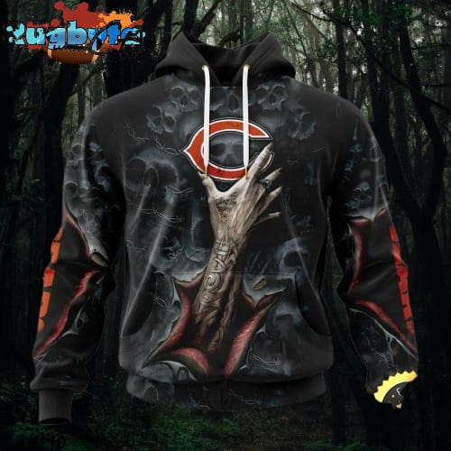 NFL Chicago Bears Hoodie Special Horror Skull Art Design Halloween 3D Hoodie NFL Chicago Bears Hoodie Special Horror Skull Art Design Halloween 3D Hoodie