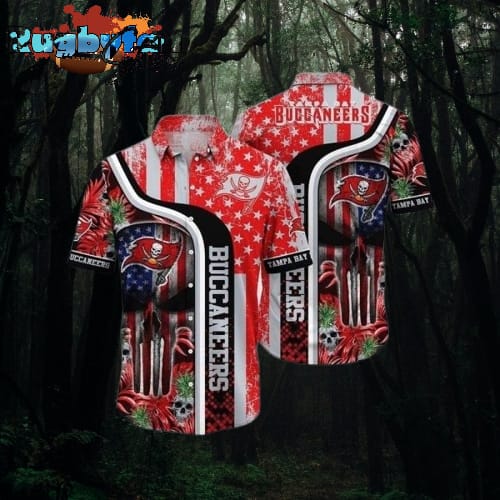 Star Spangled Tampa Bay Buccaneers NFL Hawaiian Shirt Skull Halloween Design