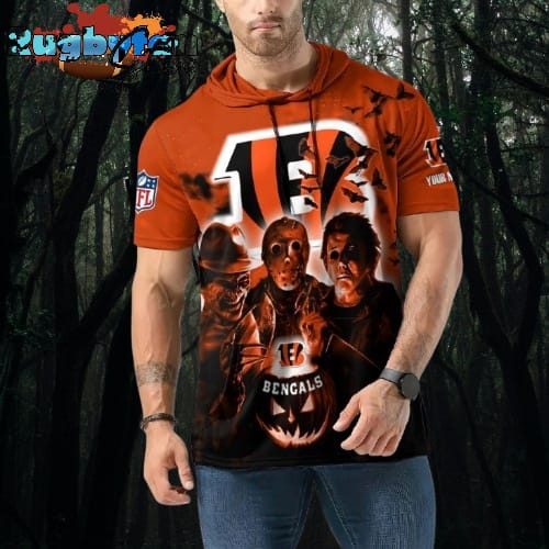 NFL Cincinnati Bengals Horror Characters Essential Halloween Sleeveless Hoodie