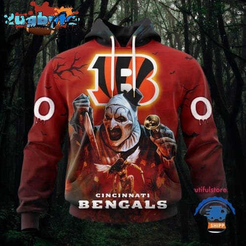 NFL Cincinnati Bengals Horror Terrifier Ghoulish Valak Halloween Football Hoodie
