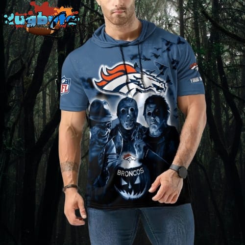 NFL Denver Broncos Horror Characters Essential Halloween Sleeveless Hoodie